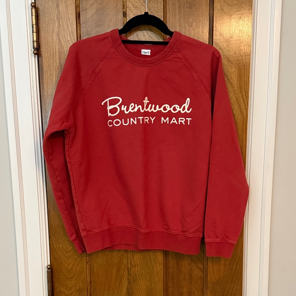 Clare V Orange red 'Brentwood Country Mart' Crewneck Sweatshirt